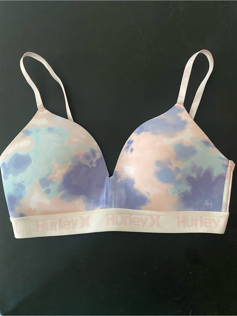 Hurley 36C Pastel Tie-Dye Wireless Lightly Padded Comfortable Bra New